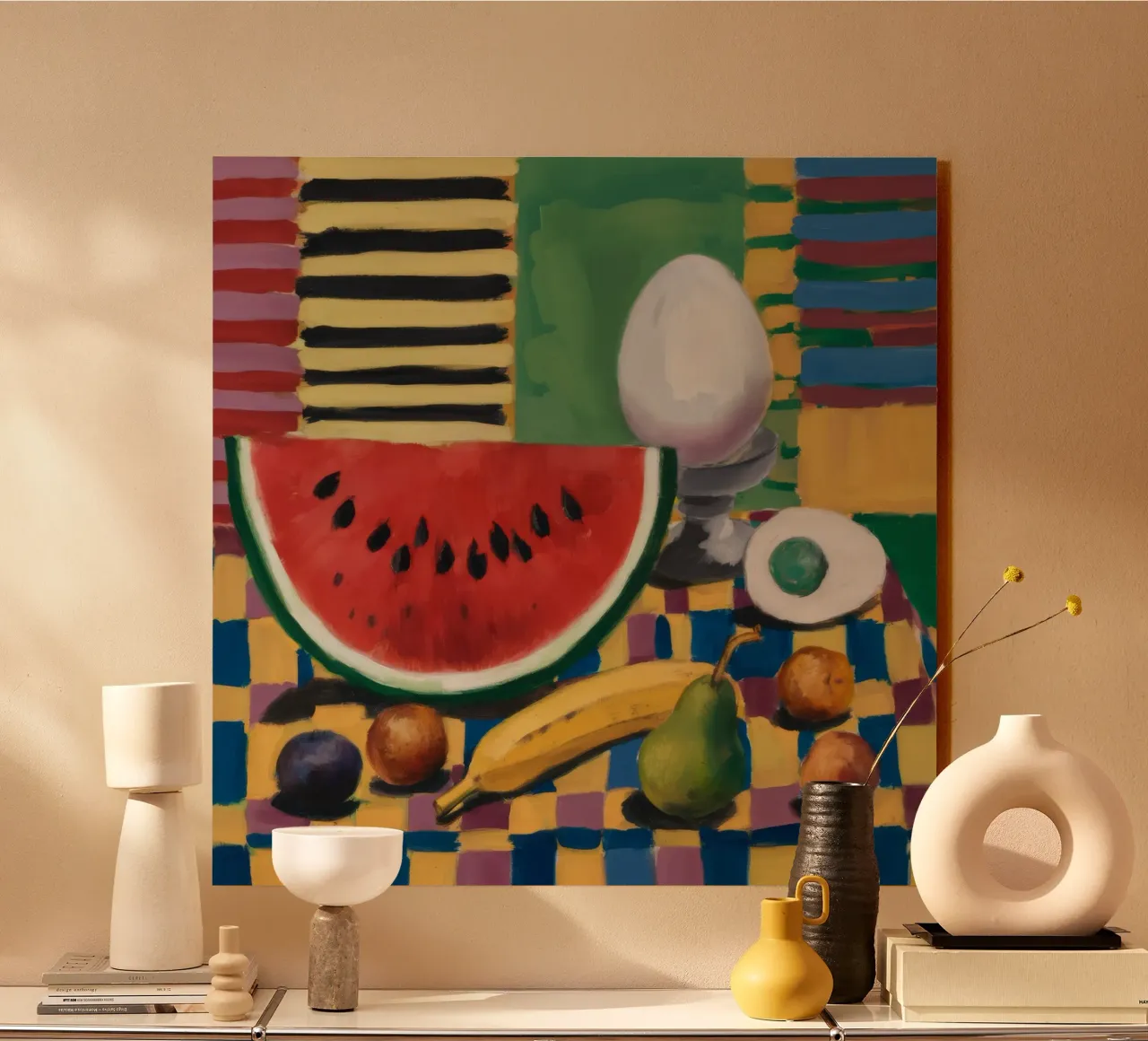 Watermelon Egg Breakfast alu-dibond by Fable Tempa