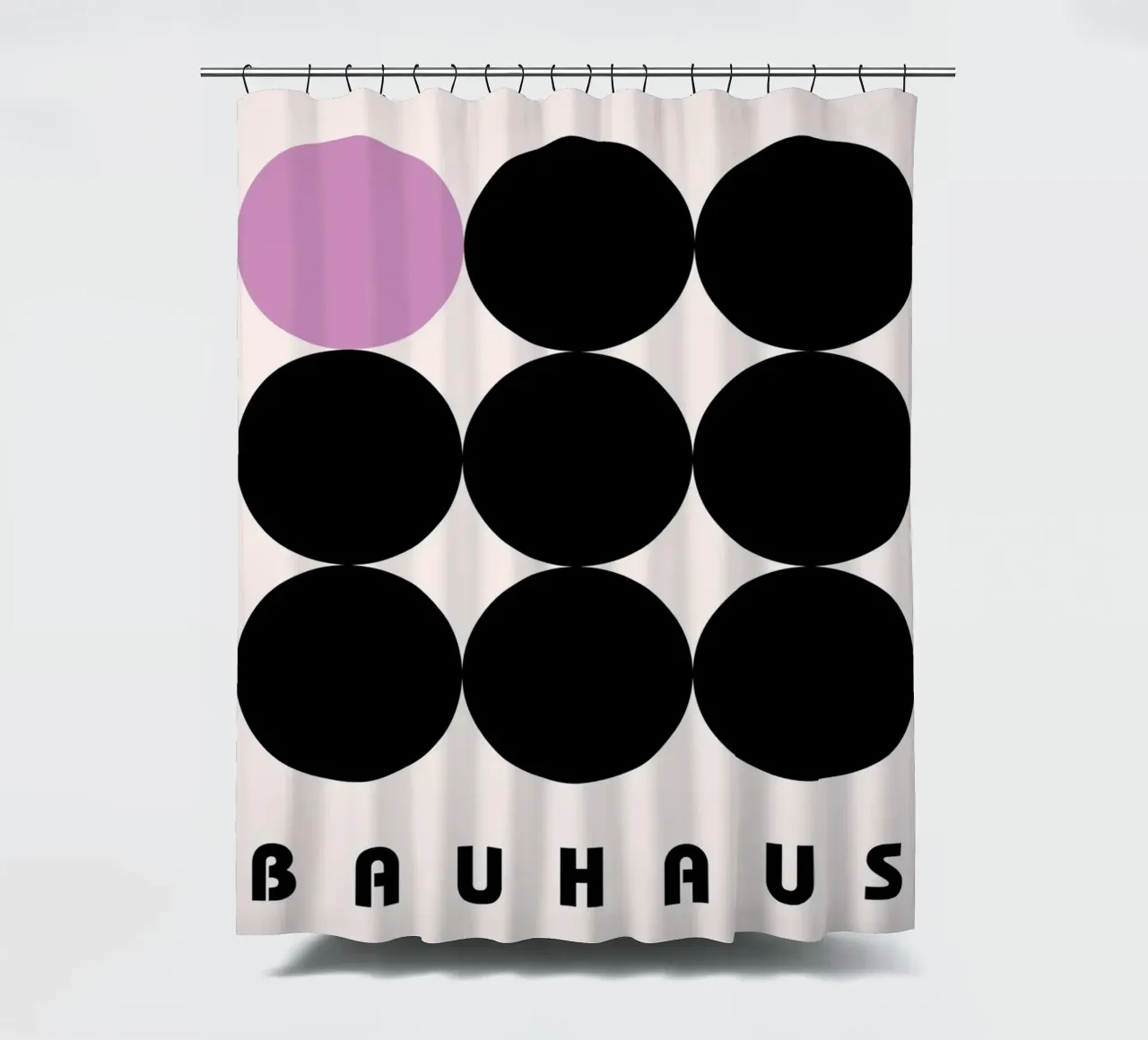 Patrón de círculos Bauhaus cortina de baño de Casa Calm