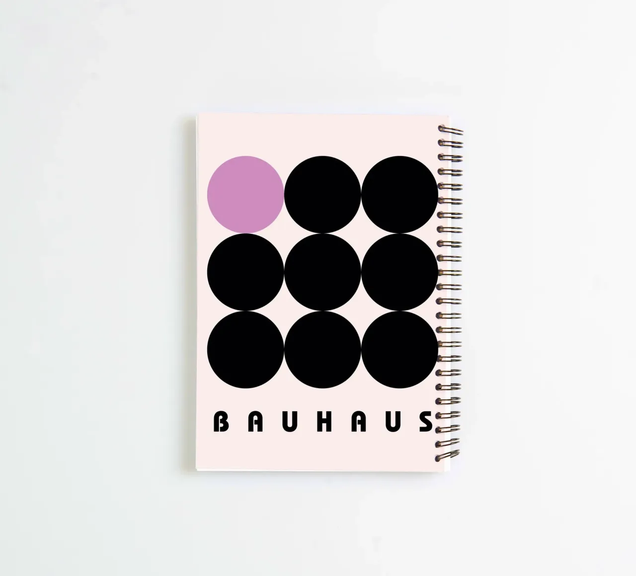 Bauhaus circles pattern spiral notebook by Casa Calm