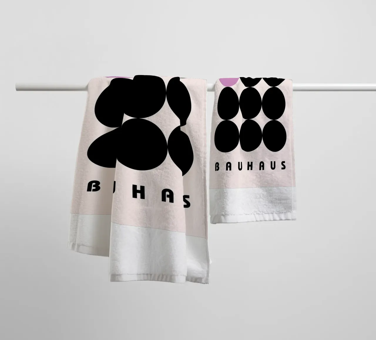 Bauhaus circles pattern towel by Casa Calm