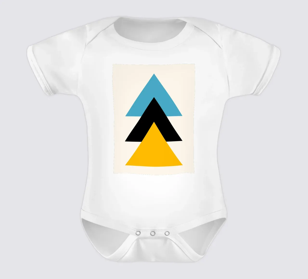Bauhaus triangles - Geometric wall art short-sleeve baby romper by Casa Calm