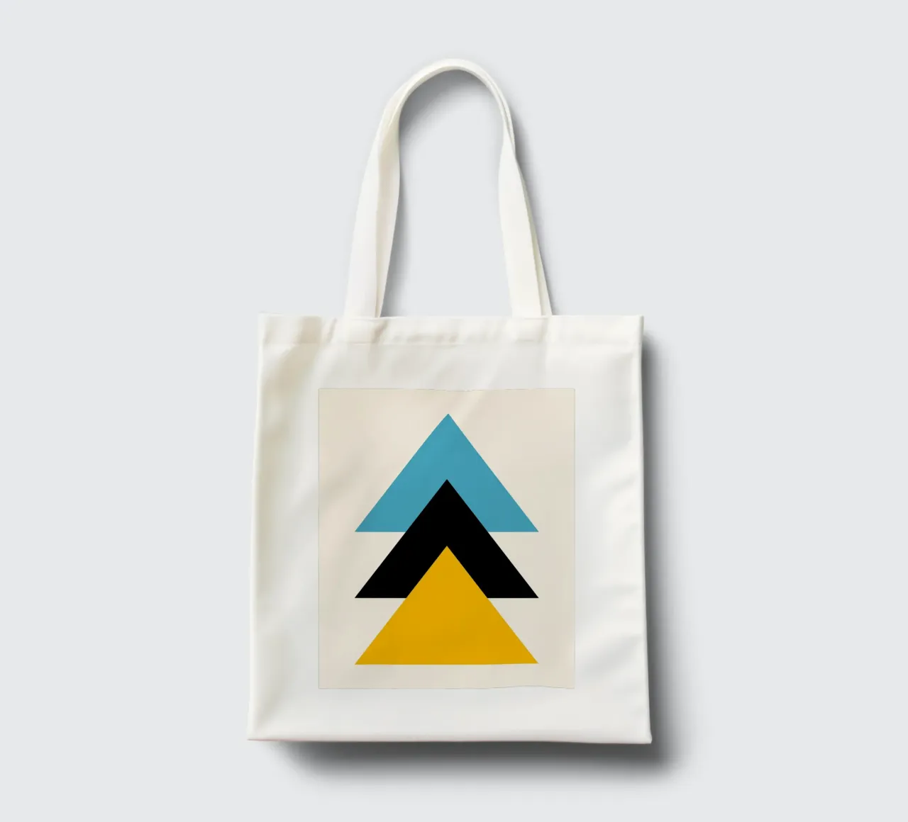 Triangoli Bauhaus - Arte da parete geometrica borsa in juta da Casa Calm