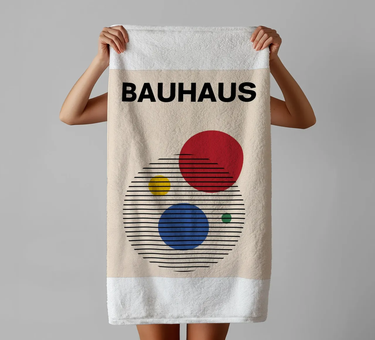 Bauhaus Circles - Abstract Geometry Art towel by Casa Calm
