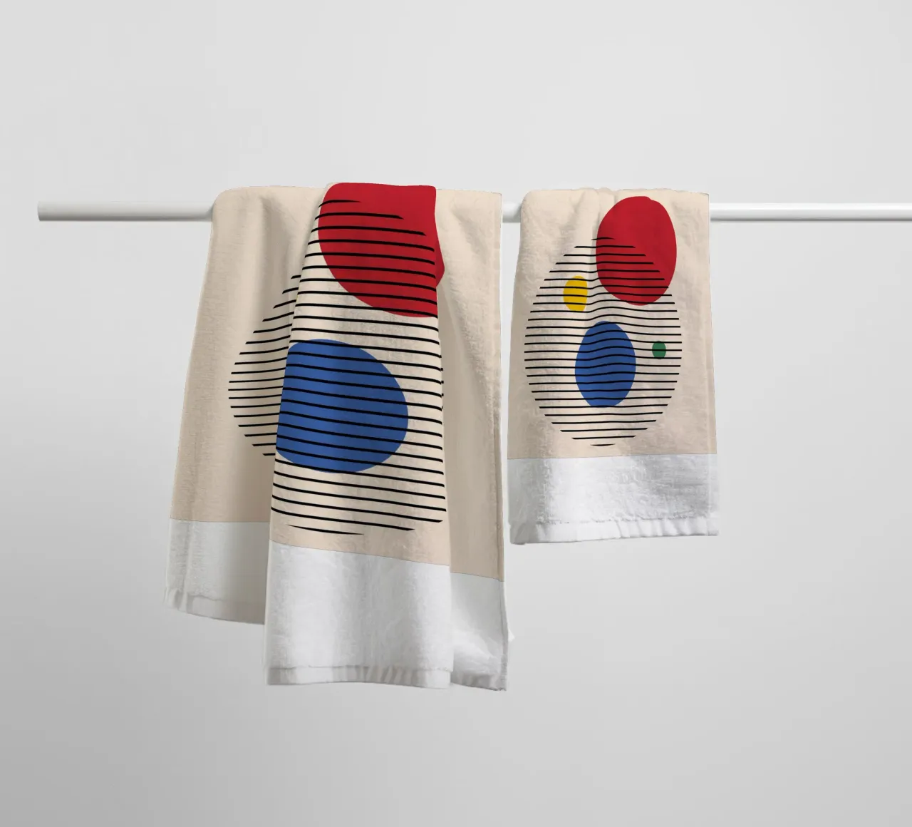 Bauhaus Circles - Abstract Geometry Art towel by Casa Calm