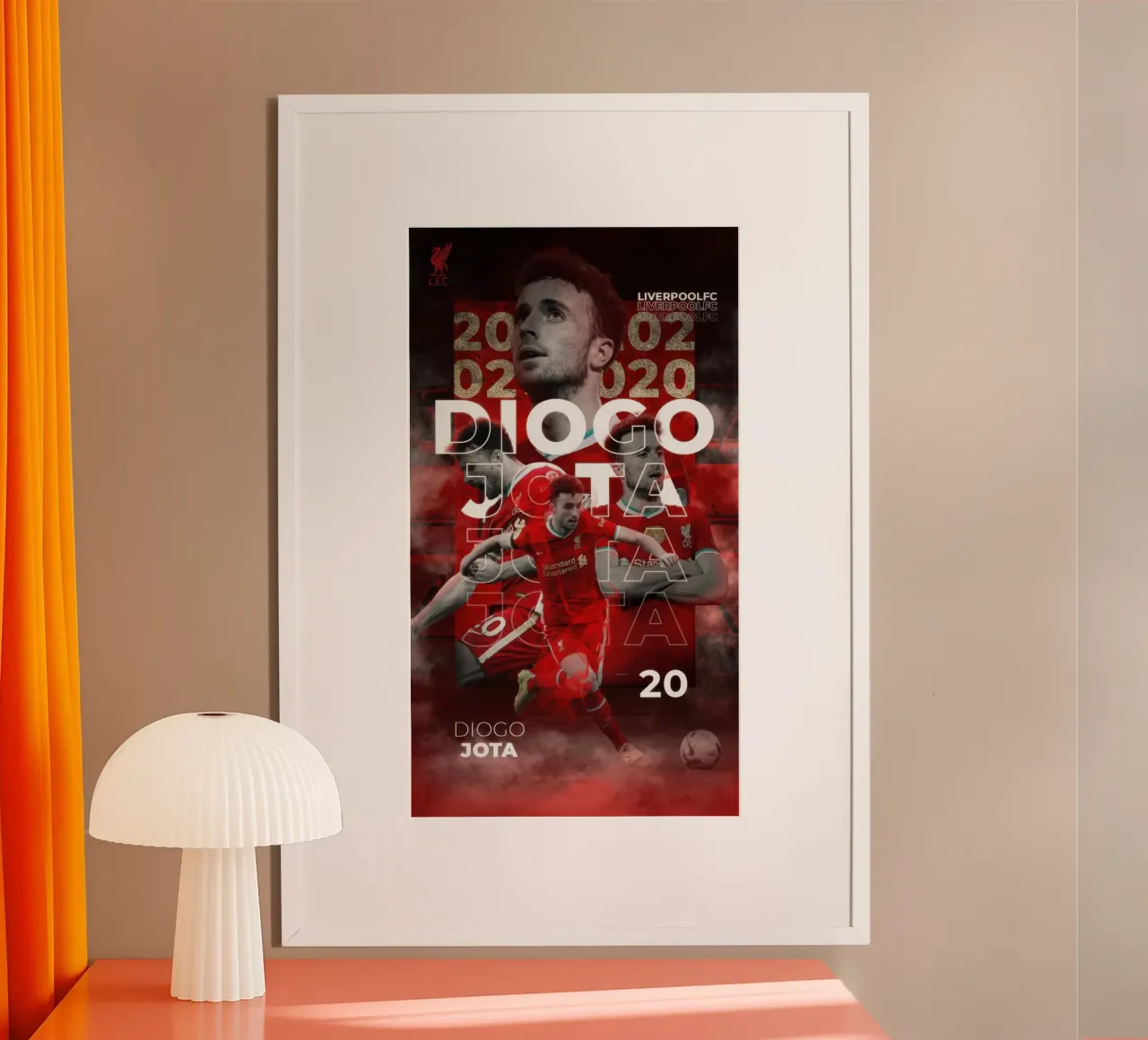 Grazie Diogo Jota 1996 - 2025 poster con telaio in plastica da nice sport