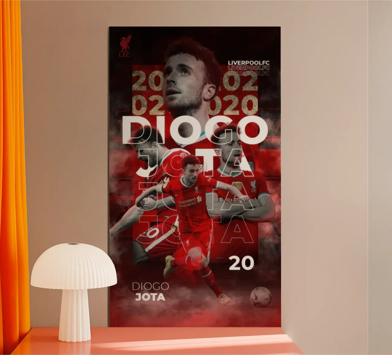 Grazie Diogo Jota 1996 - 2025 poster con telaio in plastica da nice sport