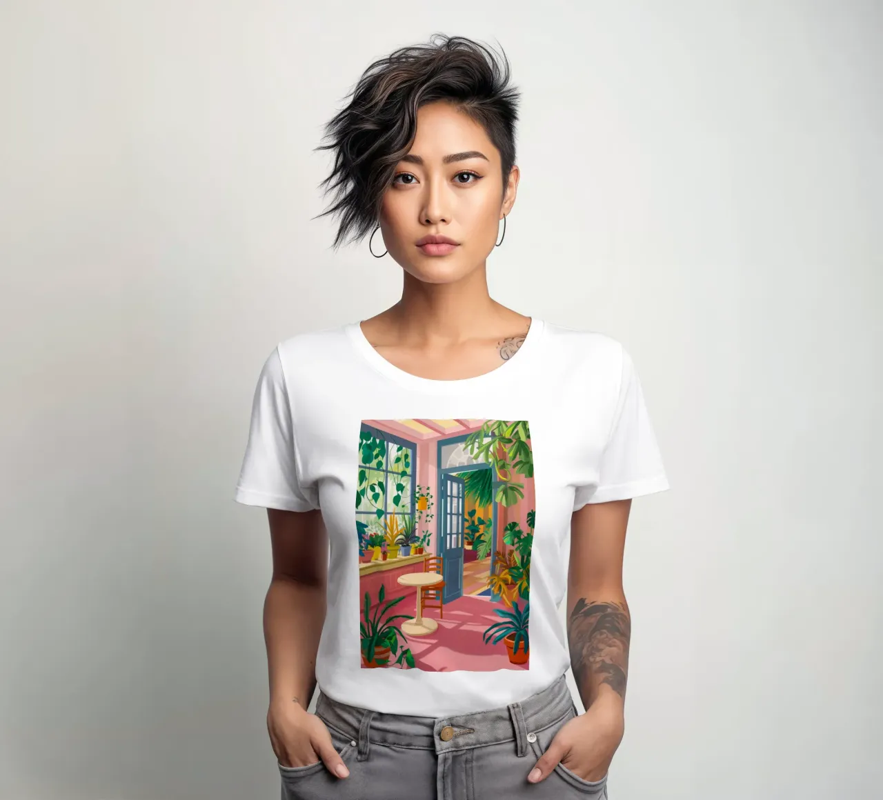 Sonnenbeschienenes Dschungelzimmer Frauen T-Shirt von Haven Fantasy