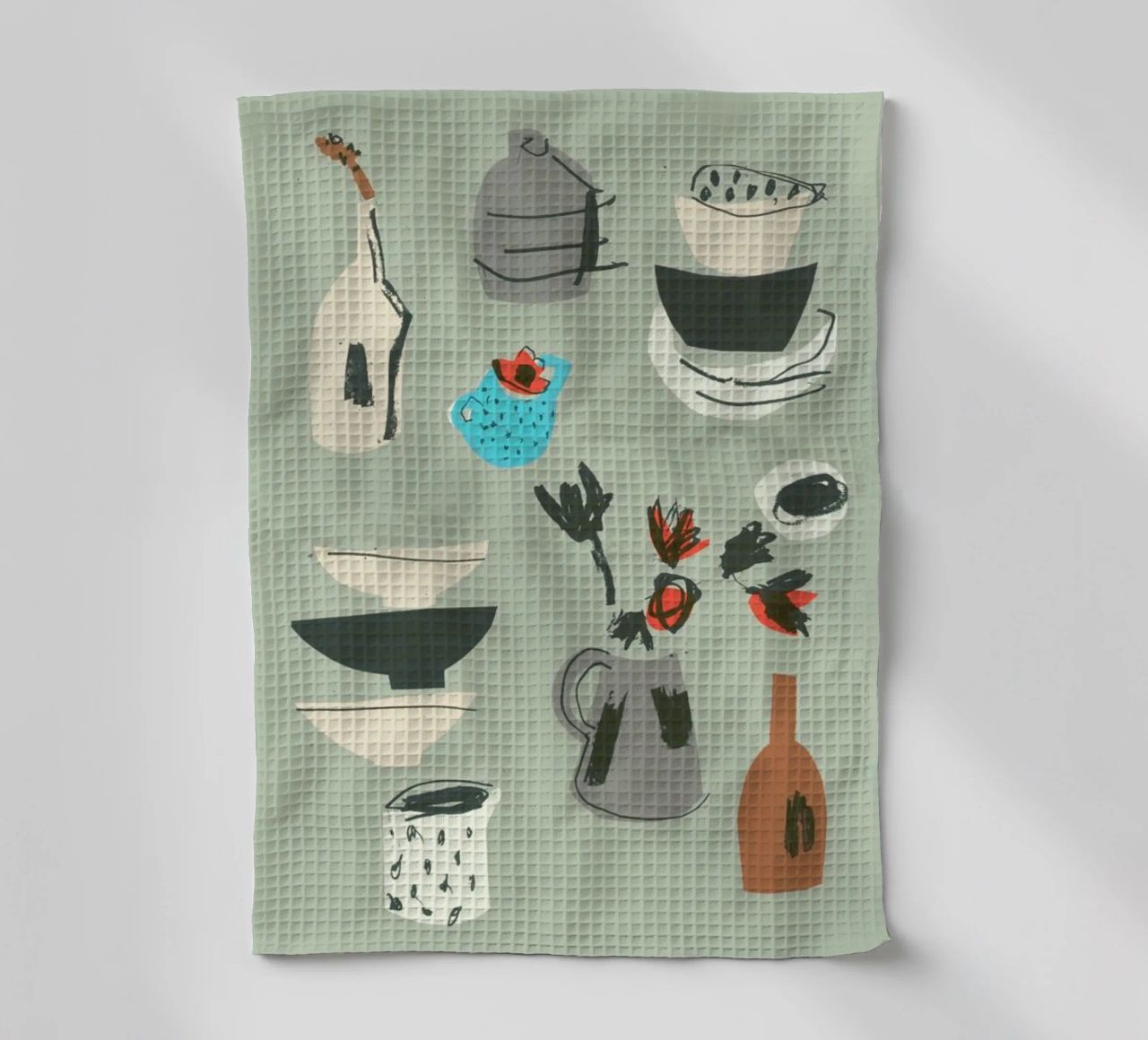 Spotty Jug And Red Anemone torchon de Stars Above Us