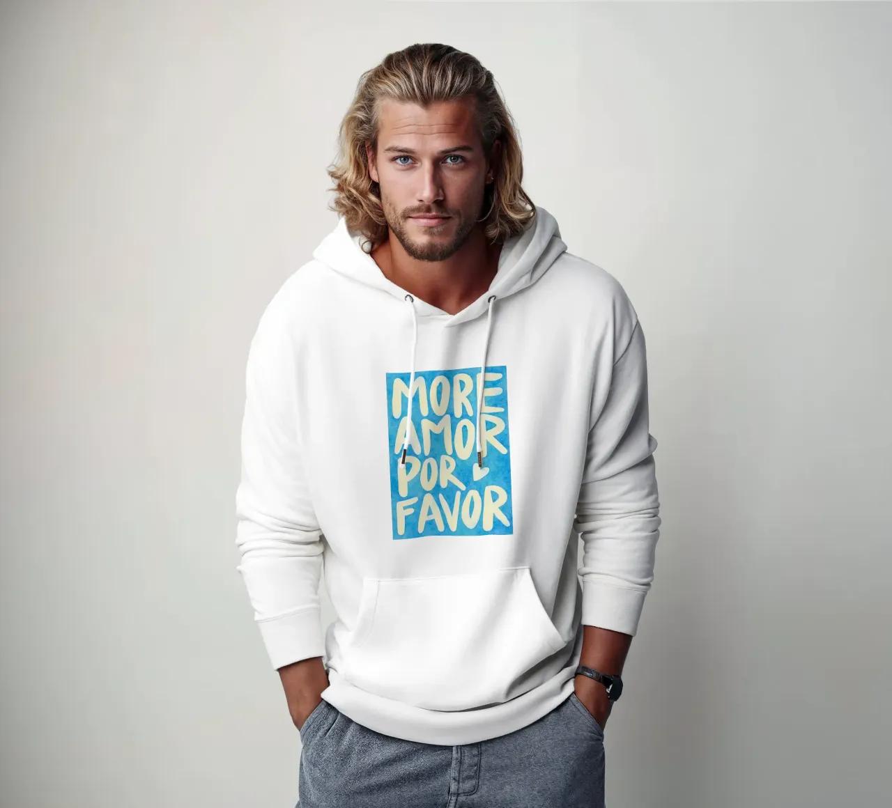 più amore por vafor felpa con cappuccio da onelove