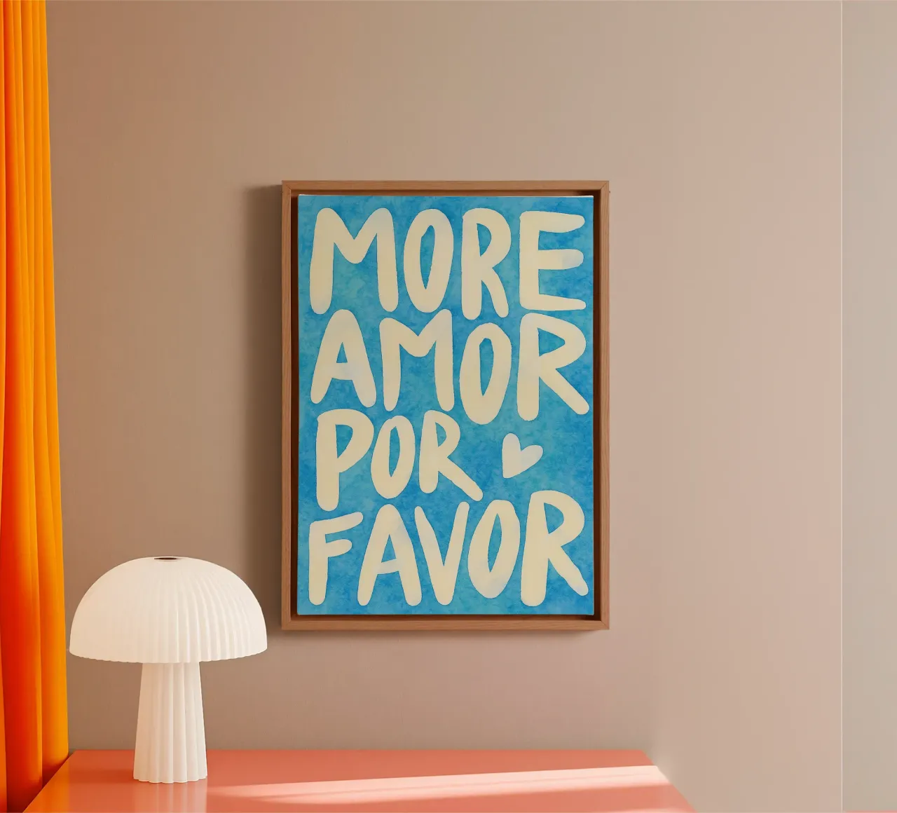 meer amore por vafor canvas met Baklijst van onelove