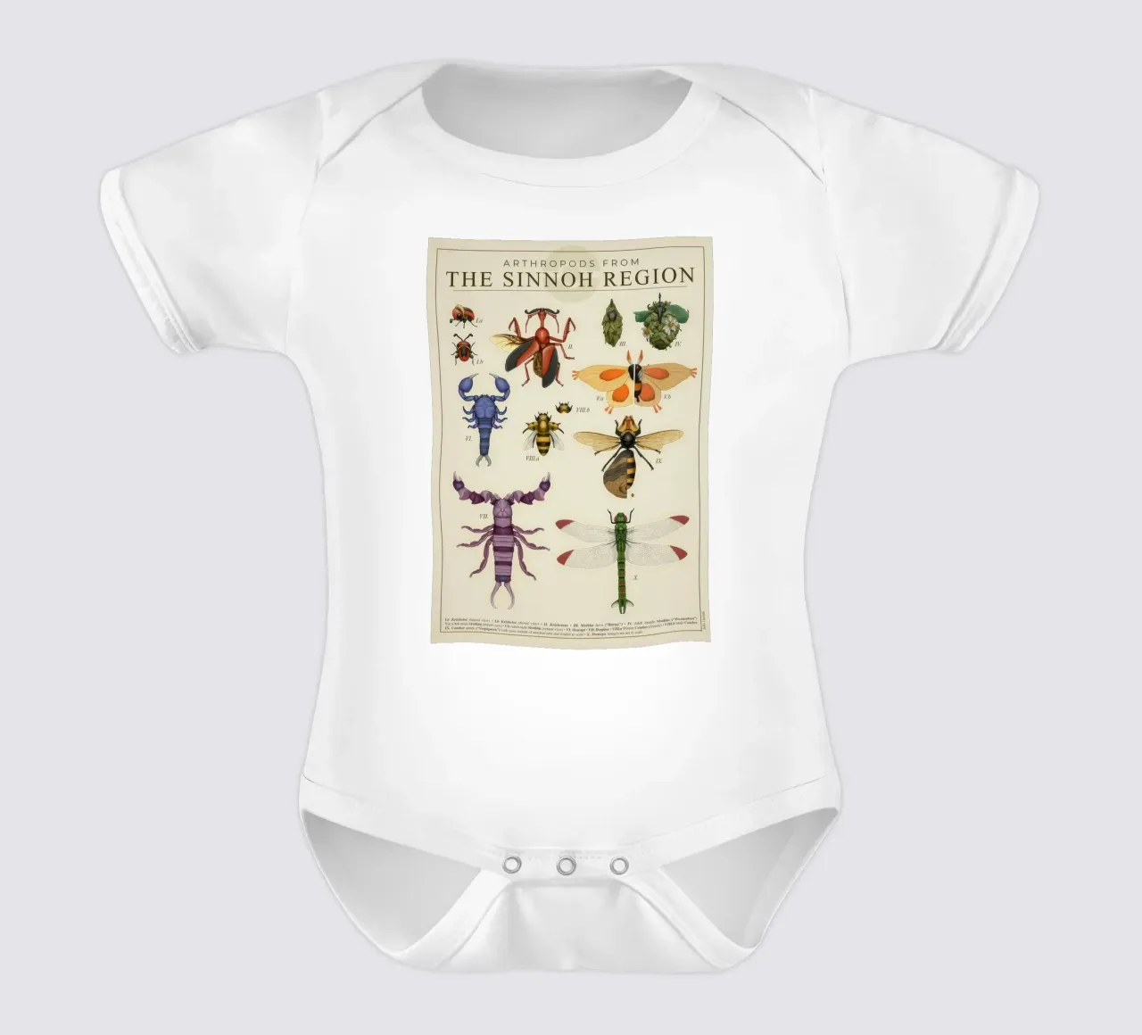 Artropodi di Sinnoh body neonato maniche corte da Lacerdaprint