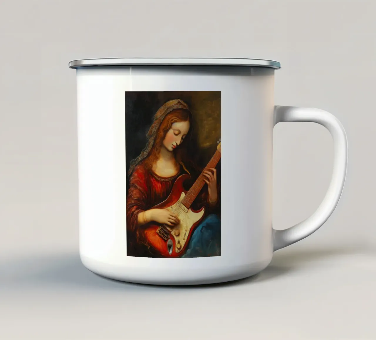 Rinascimento Monalisa Chitarrista tazza in smalto da Fleur de Lys
