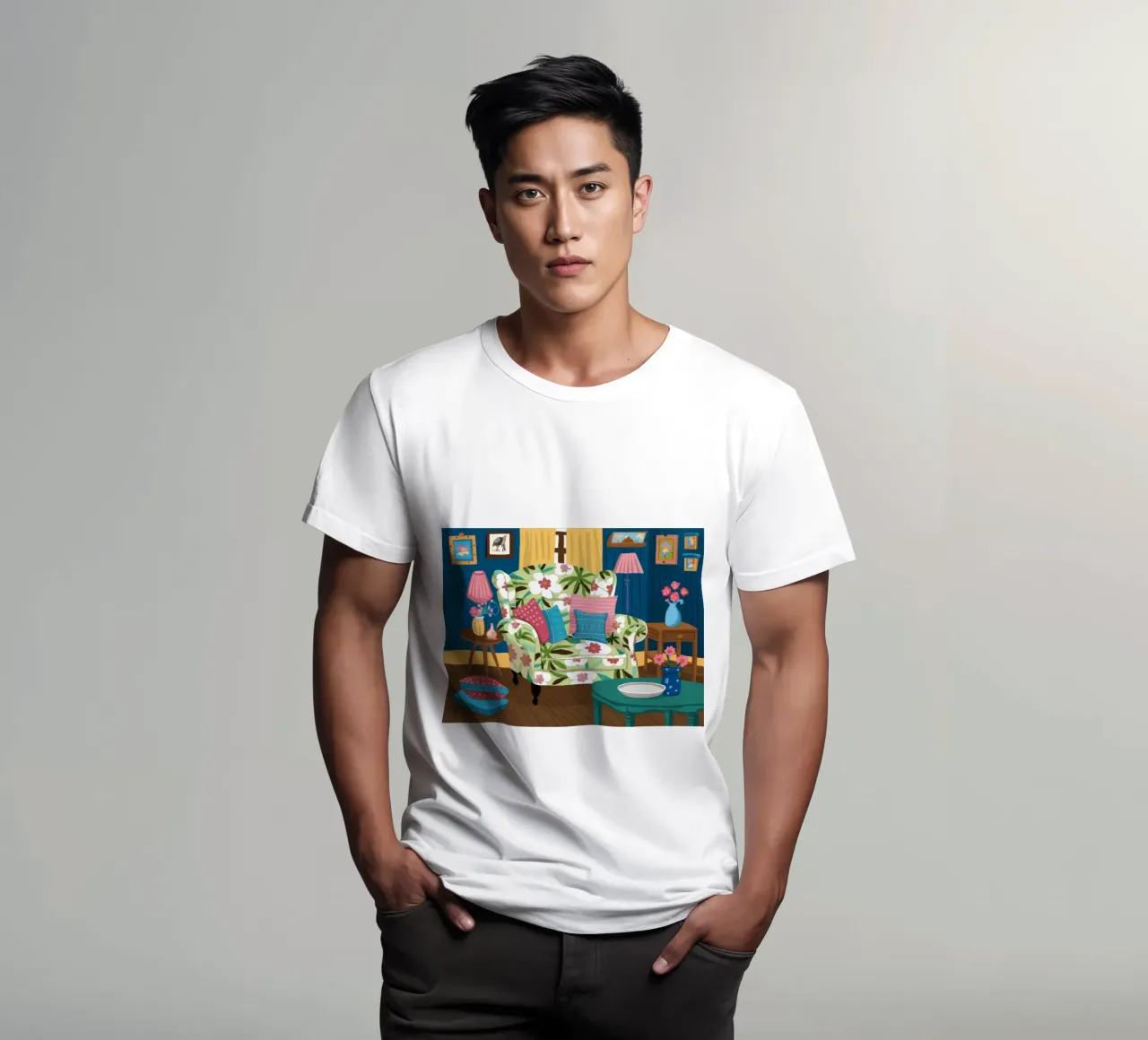 Divano blu Mix floreale t-shirt da Haven Fantasy