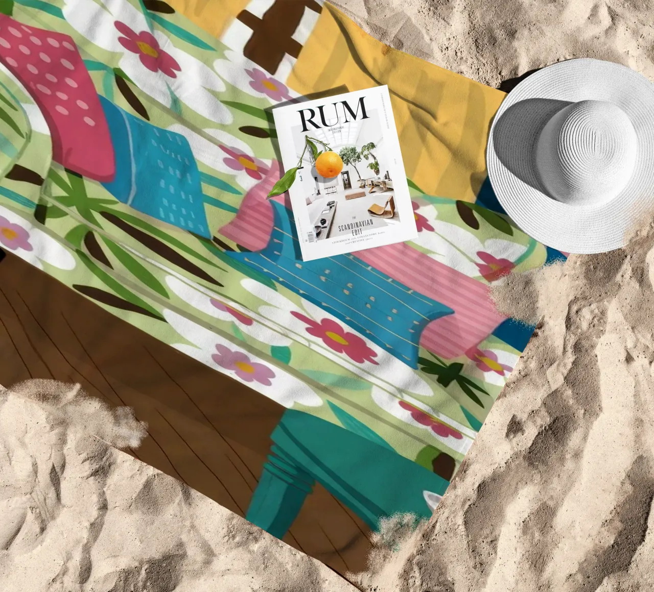 Divano blu Mix floreale telo mare da Haven Fantasy