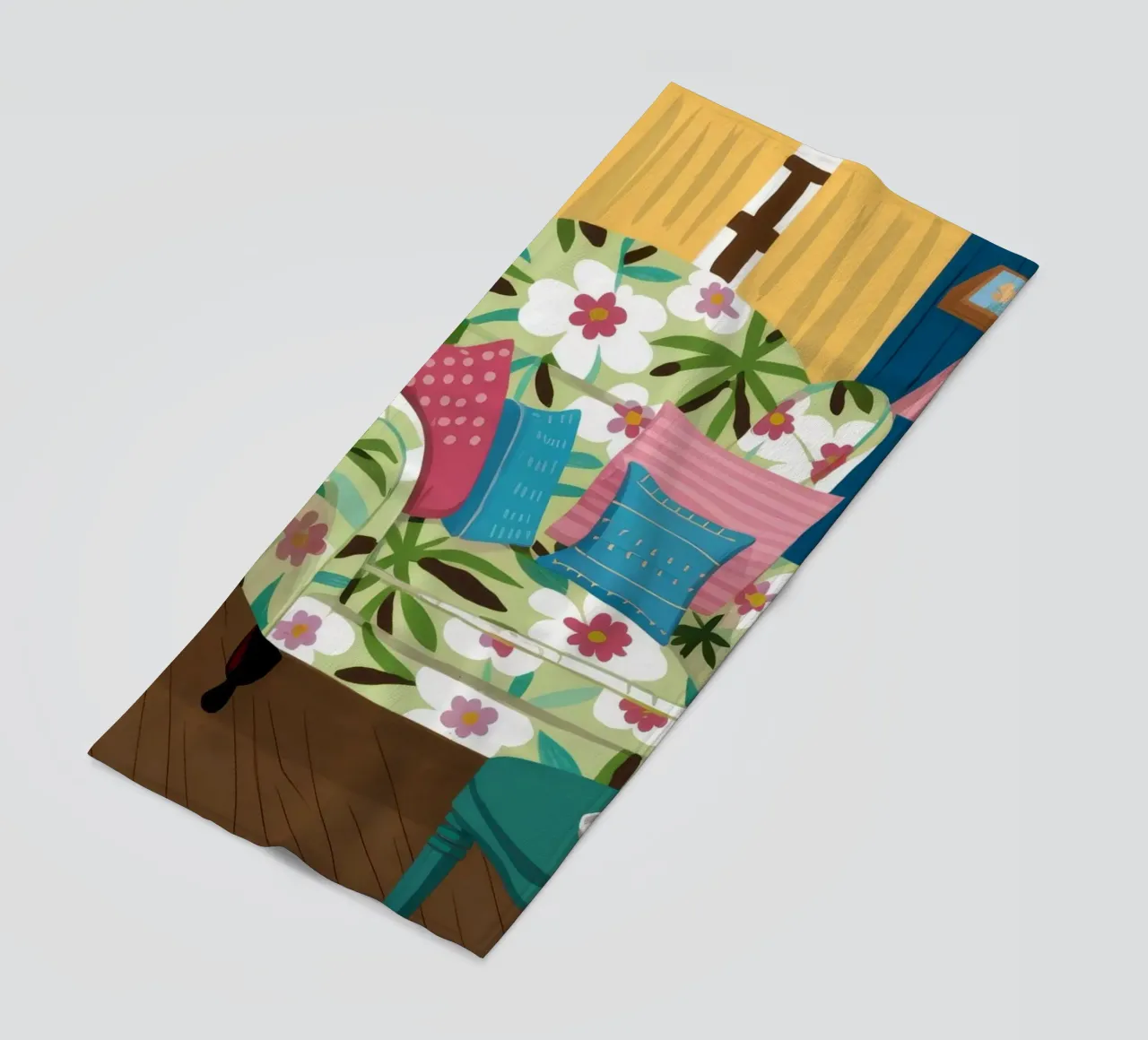 Divano blu Mix floreale telo mare da Haven Fantasy