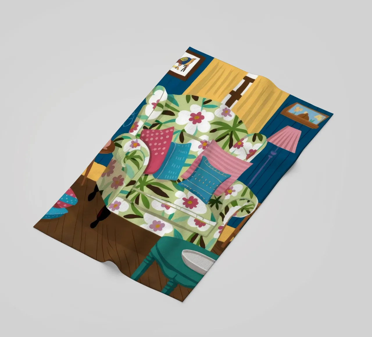 Divano blu Mix floreale telo mare da Haven Fantasy