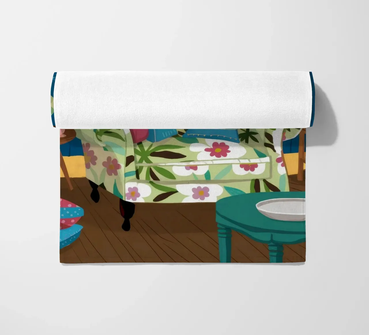 Divano blu Mix floreale telo mare da Haven Fantasy