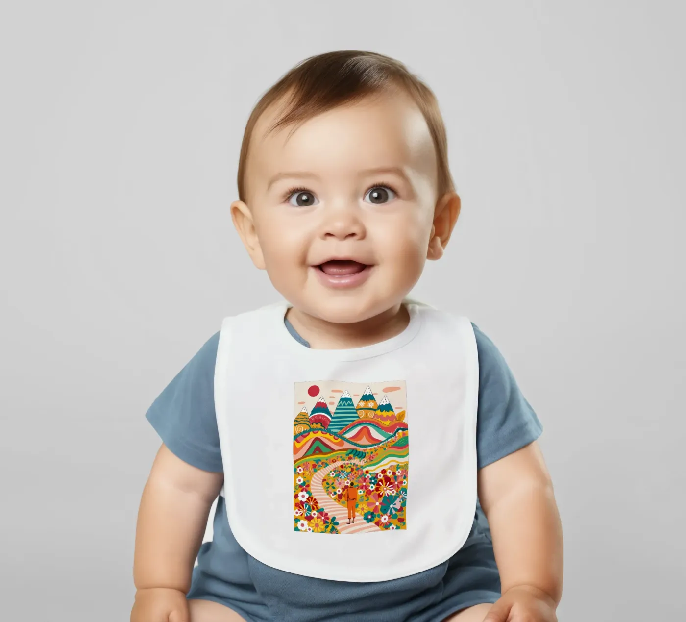 Psychedelic Floral Hills Babylätzchen von Muse Artworks