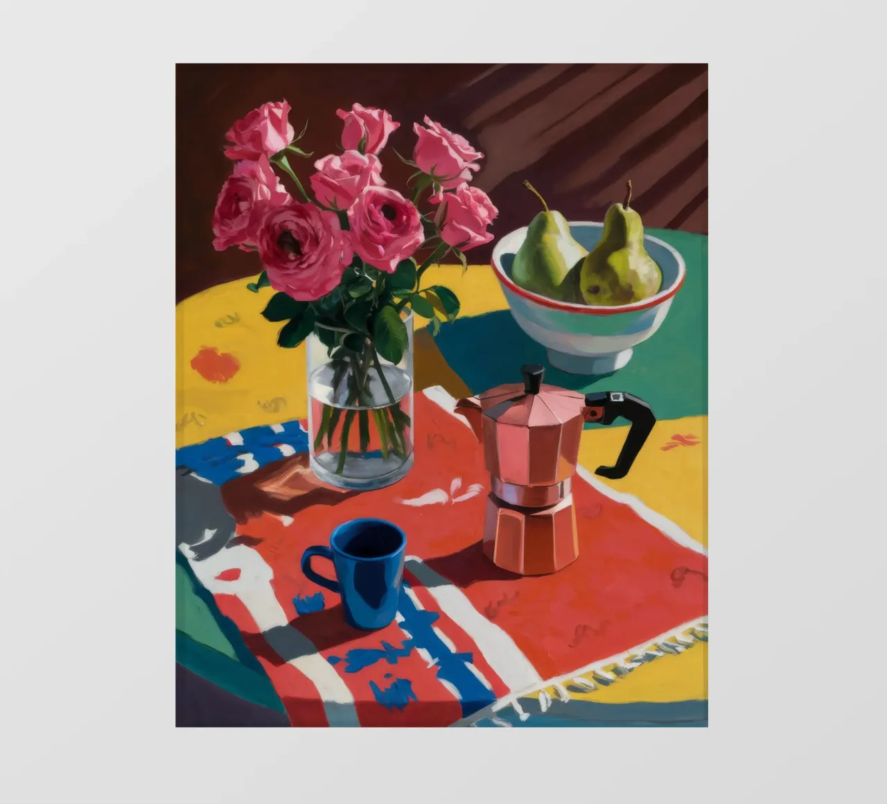 Peonie in vaso di rame telo in pvc da Fable Tempa