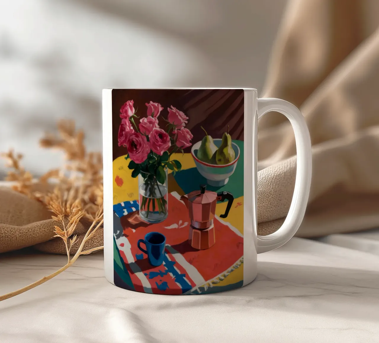 Peonie in vaso di rame tazza in ceramica da Fable Tempa
