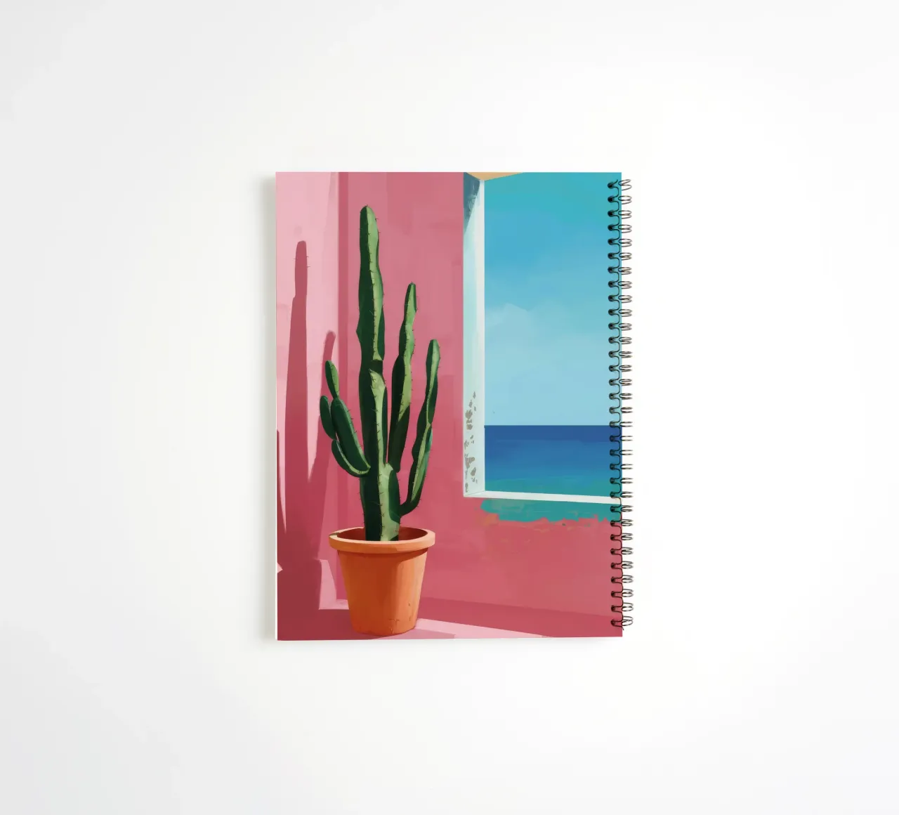Cactus by the Sea spiral notebook by FadeAura