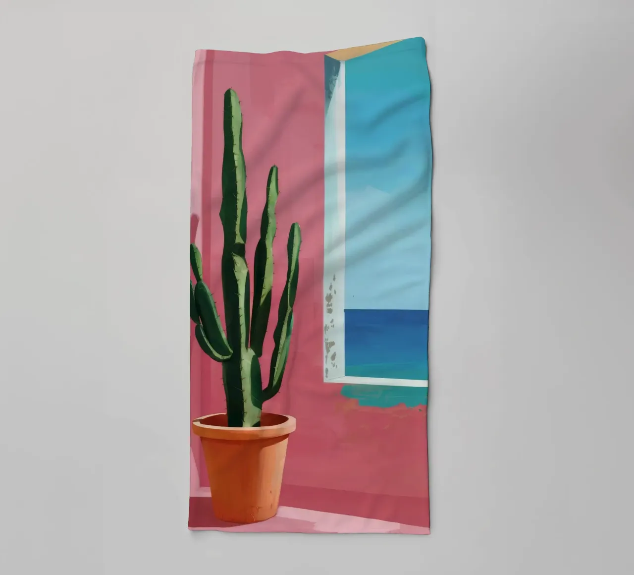 Cactus in riva al mare asciugamano da bagno da FadeAura