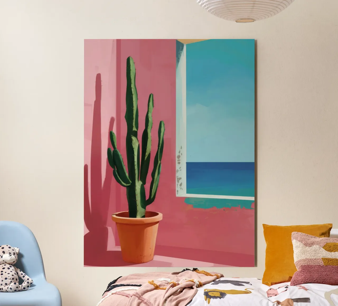 Cactus in riva al mare alluminio dibond da FadeAura