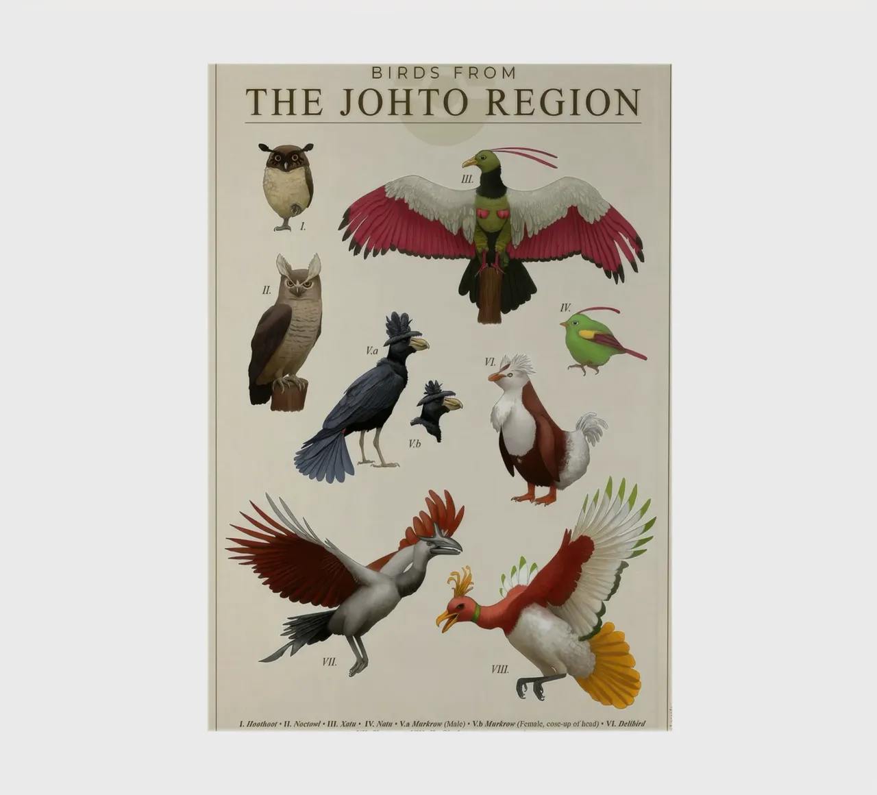 Bird From The Johto Region Poster notebook by Lacerdaprint