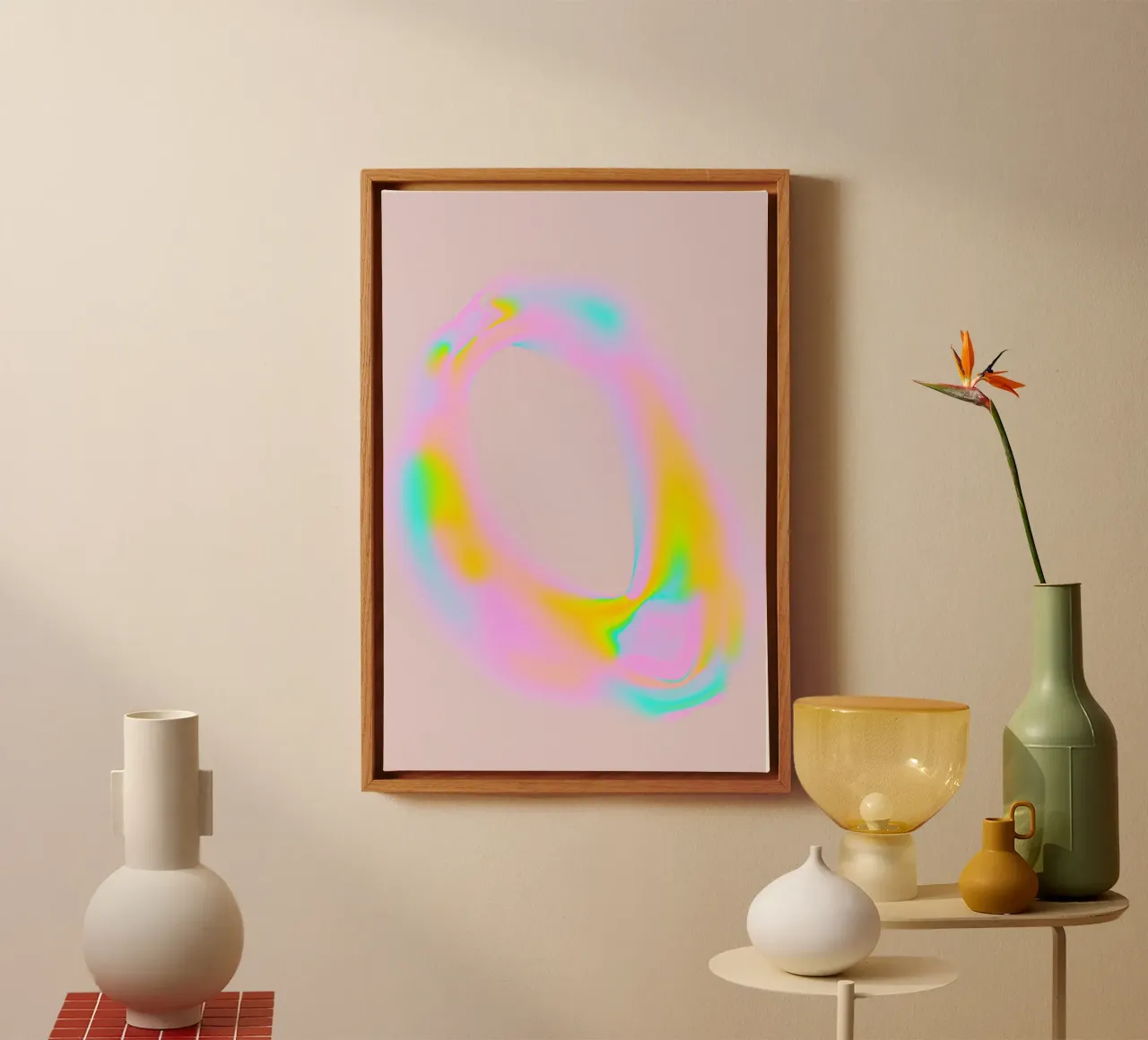 Space No 13 canvas met Baklijst van treechild