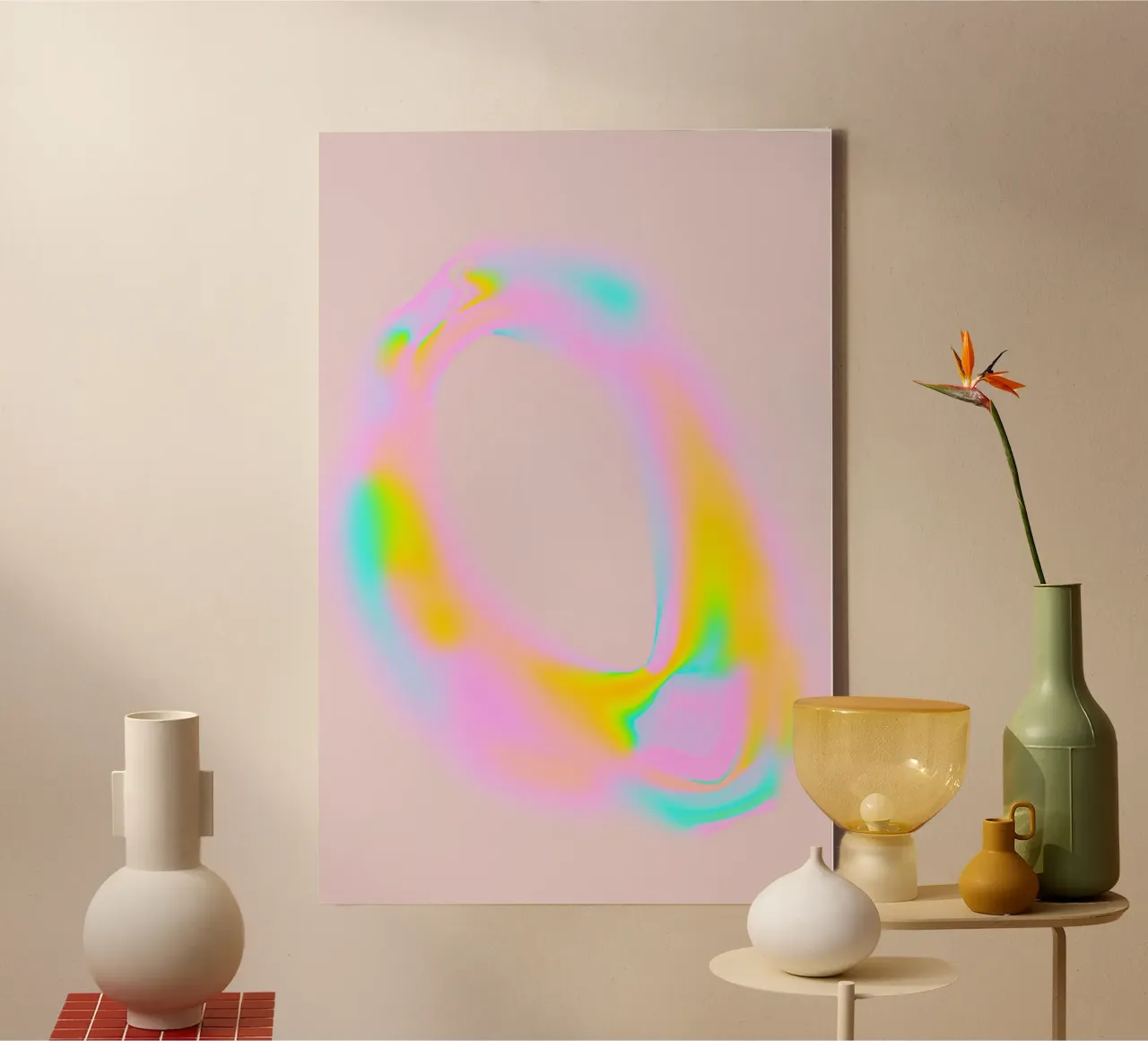 Space No 13 canvas met Baklijst van treechild