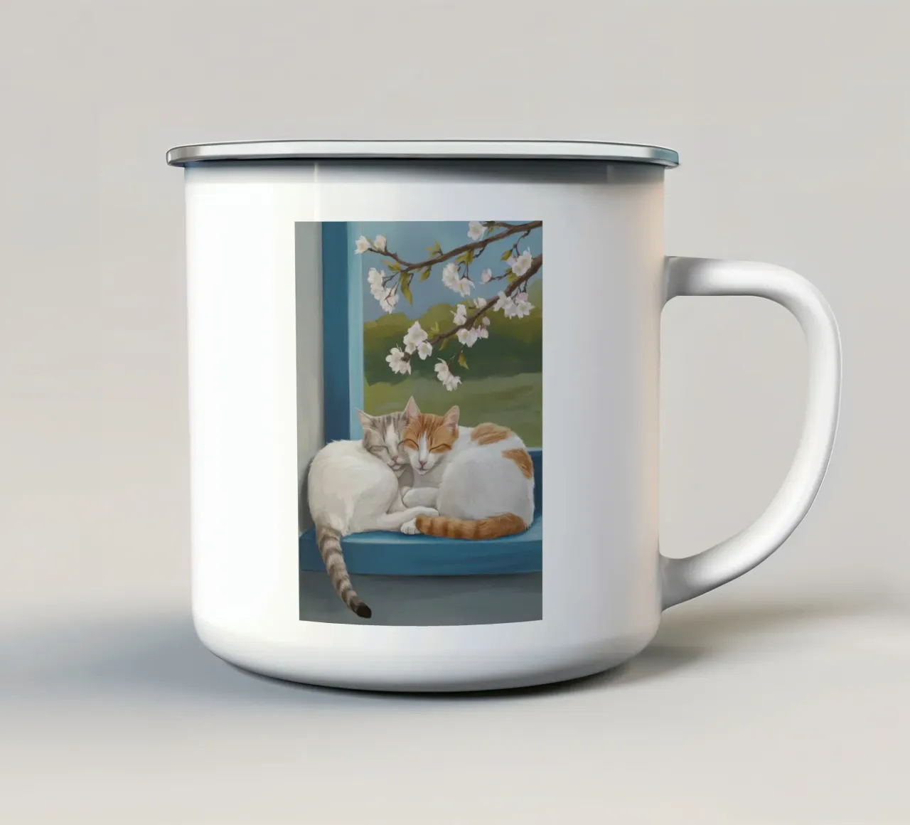 Amici dei rami in fiore tazza in smalto da Stone Decade