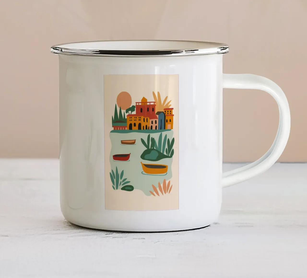 Pianta in vaso Vista tazza in smalto da Muse Artworks
