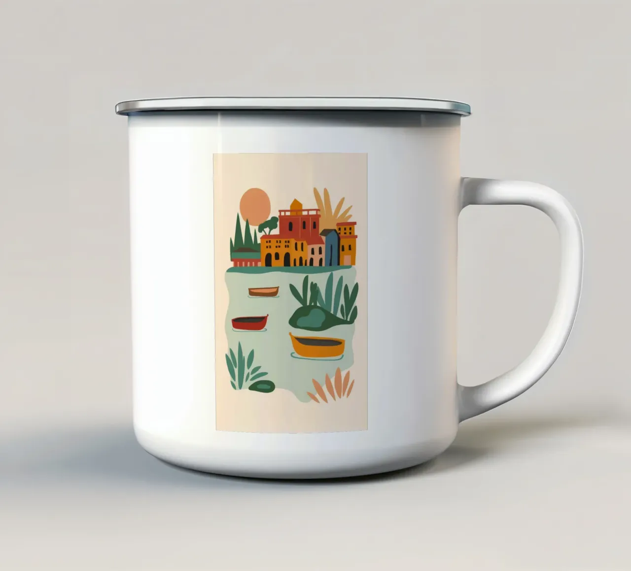 Pianta in vaso Vista tazza in smalto da Muse Artworks