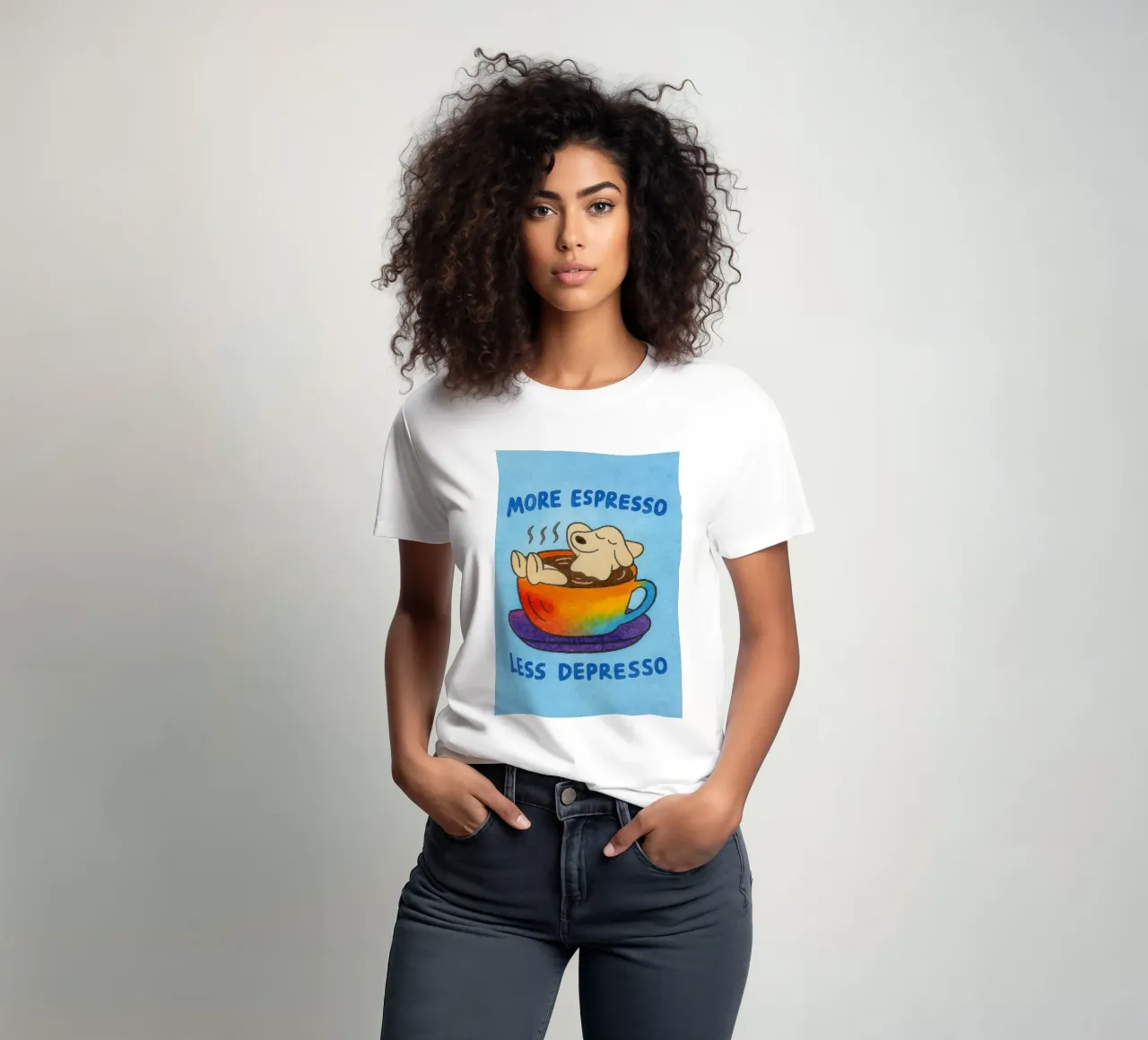 More Espresso Less Depresso t-shirt da onelove