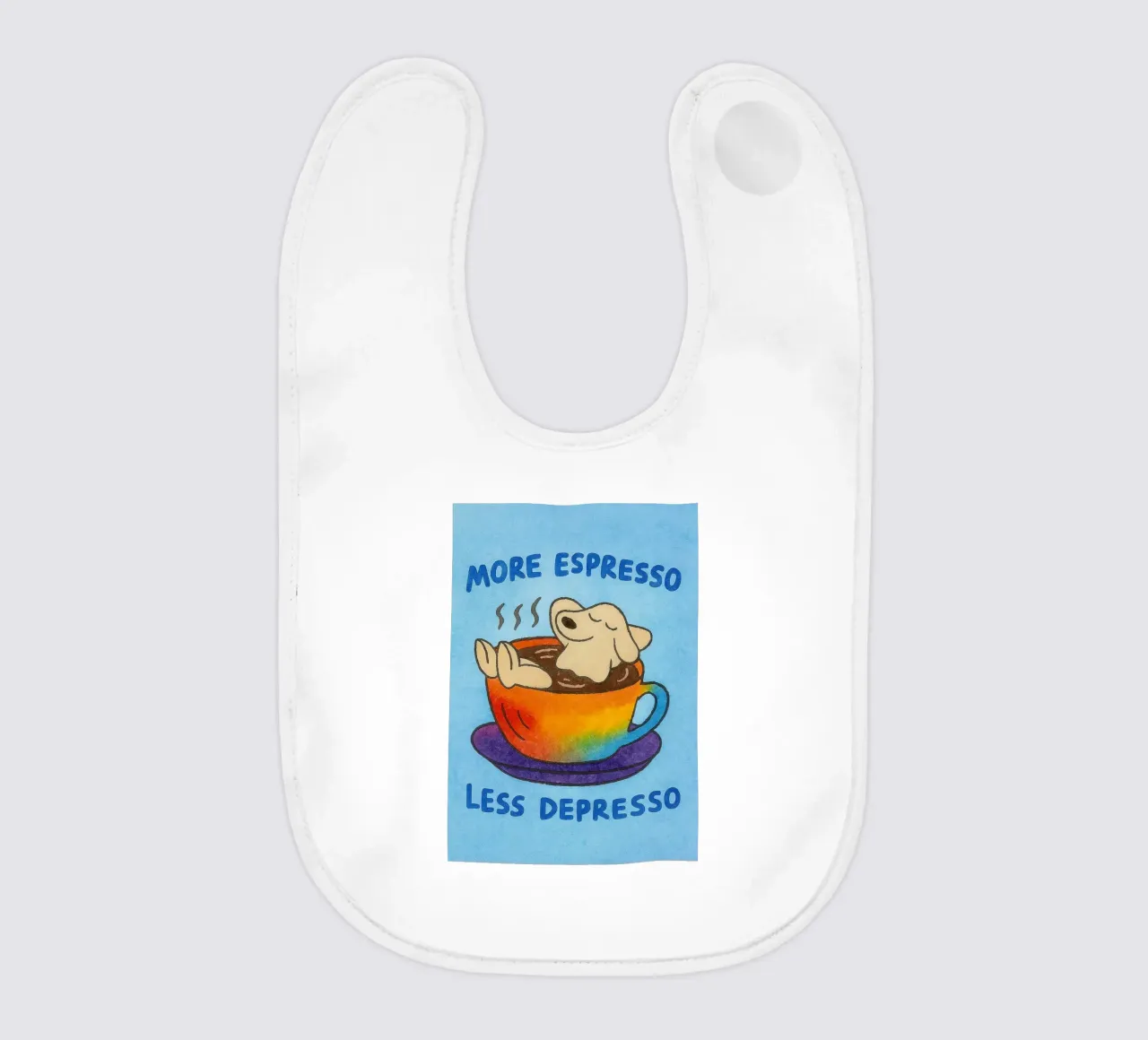 More Espresso Less Depresso bavaglino da onelove