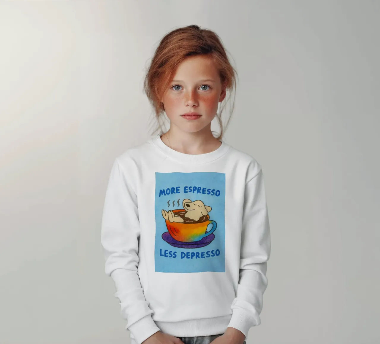 More Espresso Less Depresso felpa bambino da onelove