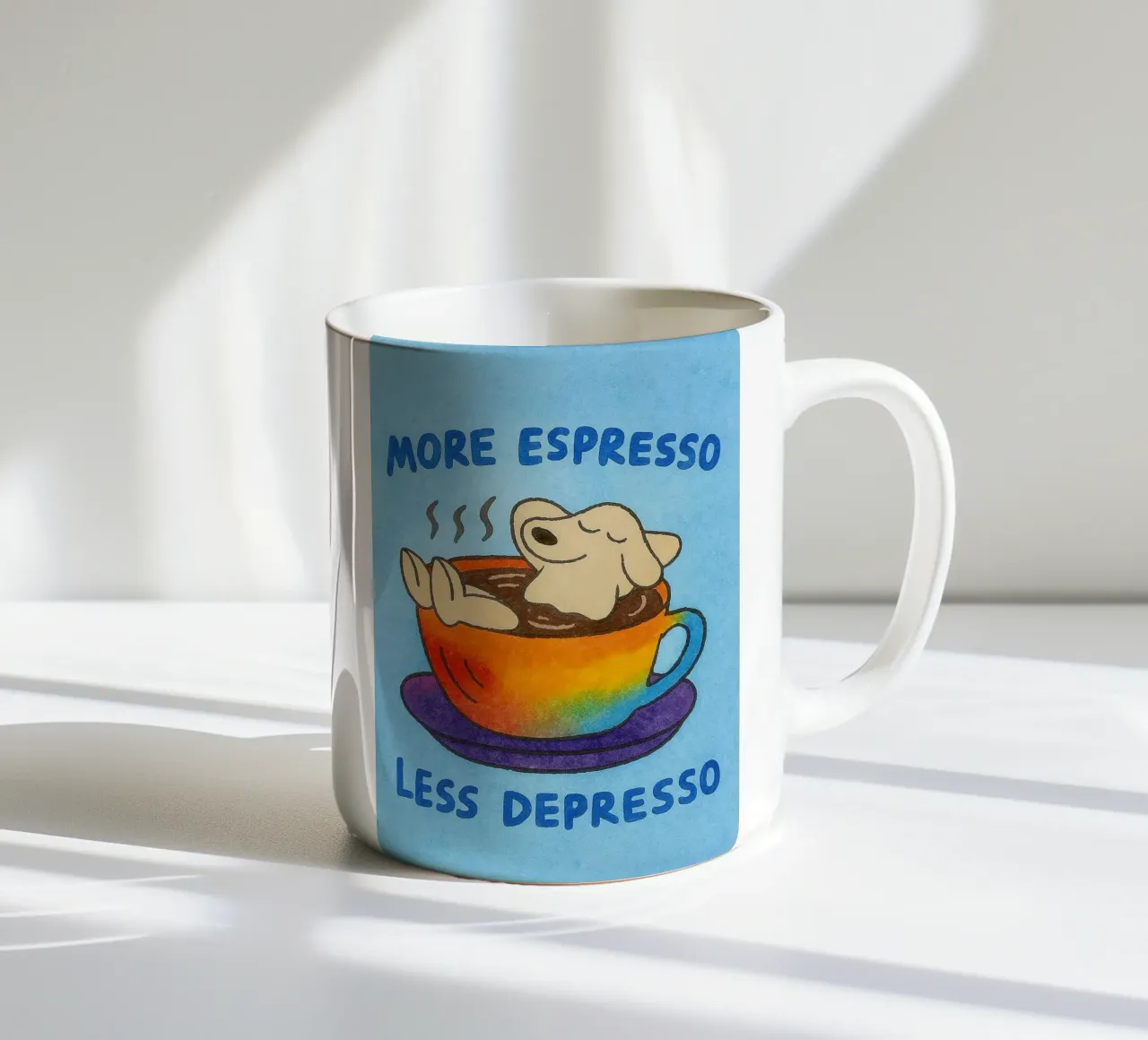 More Espresso Less Depresso tazza in ceramica da onelove