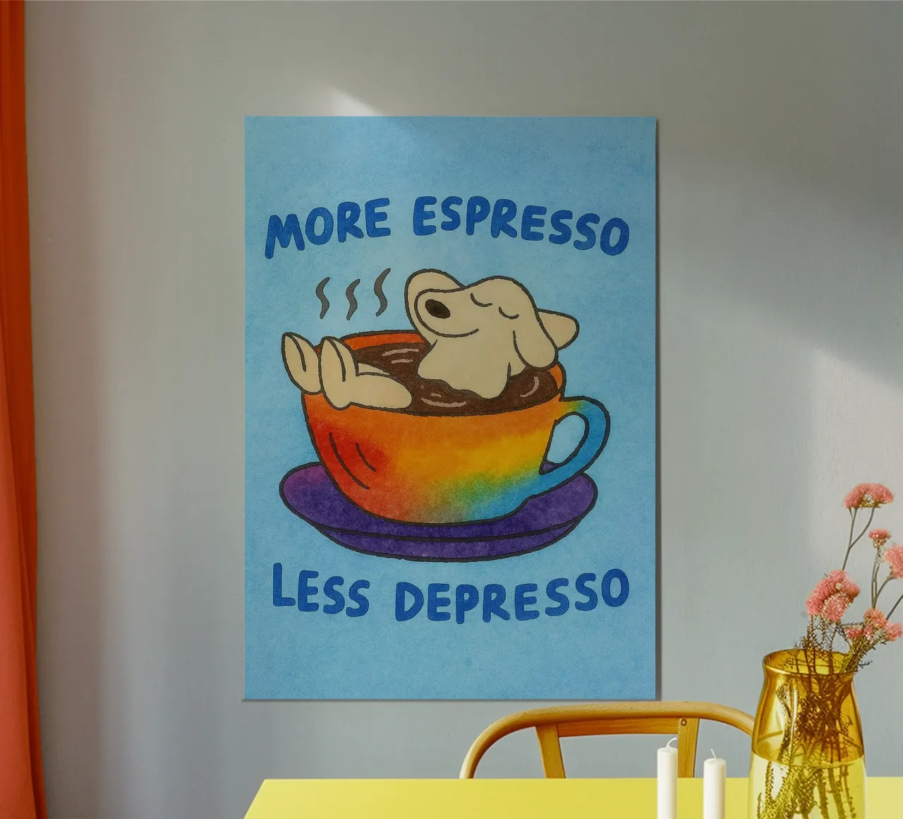 More Espresso Less Depresso alluminio dibond da onelove