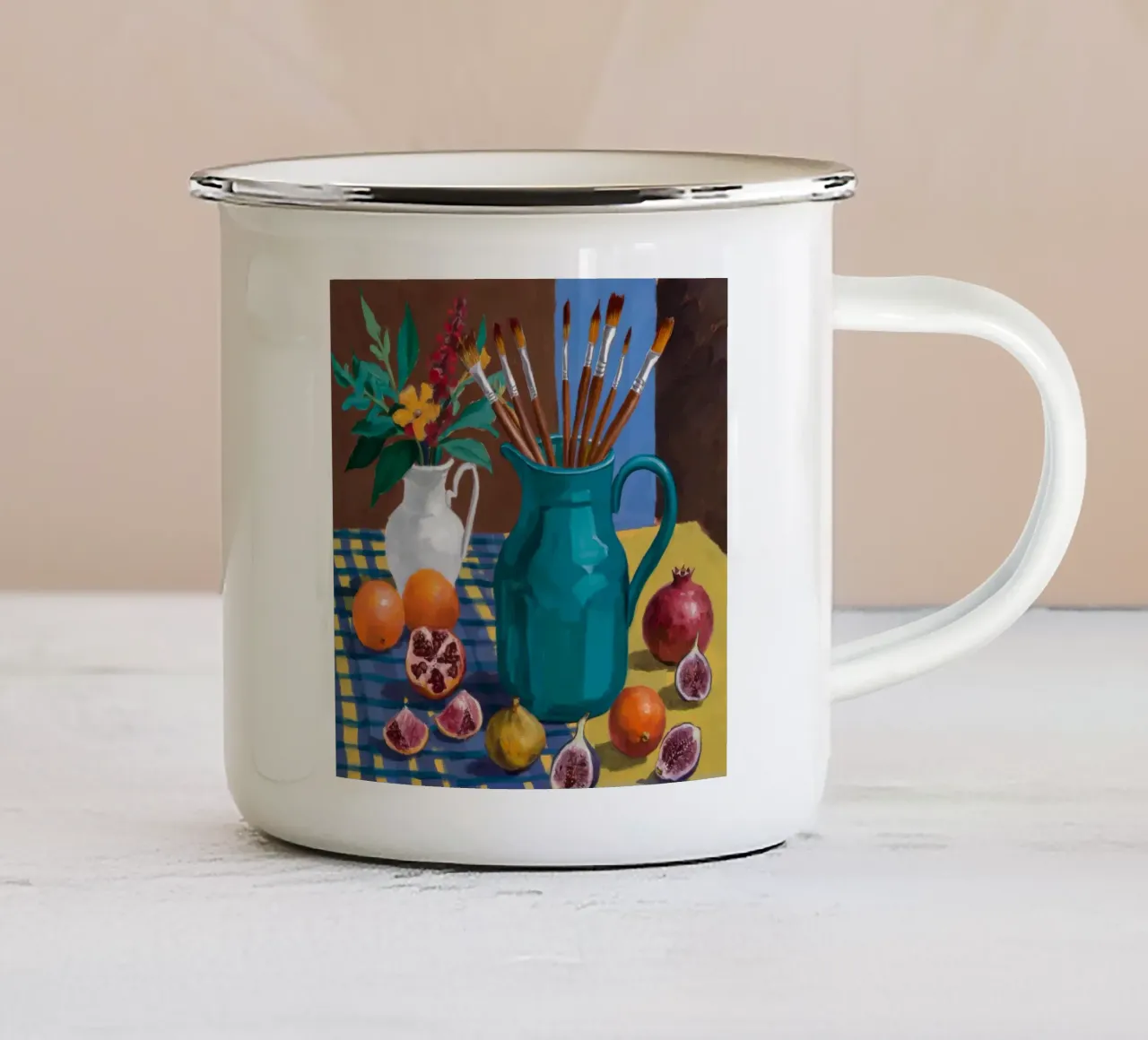 Creazione di una brocca turchese tazza in smalto da Fable Tempa