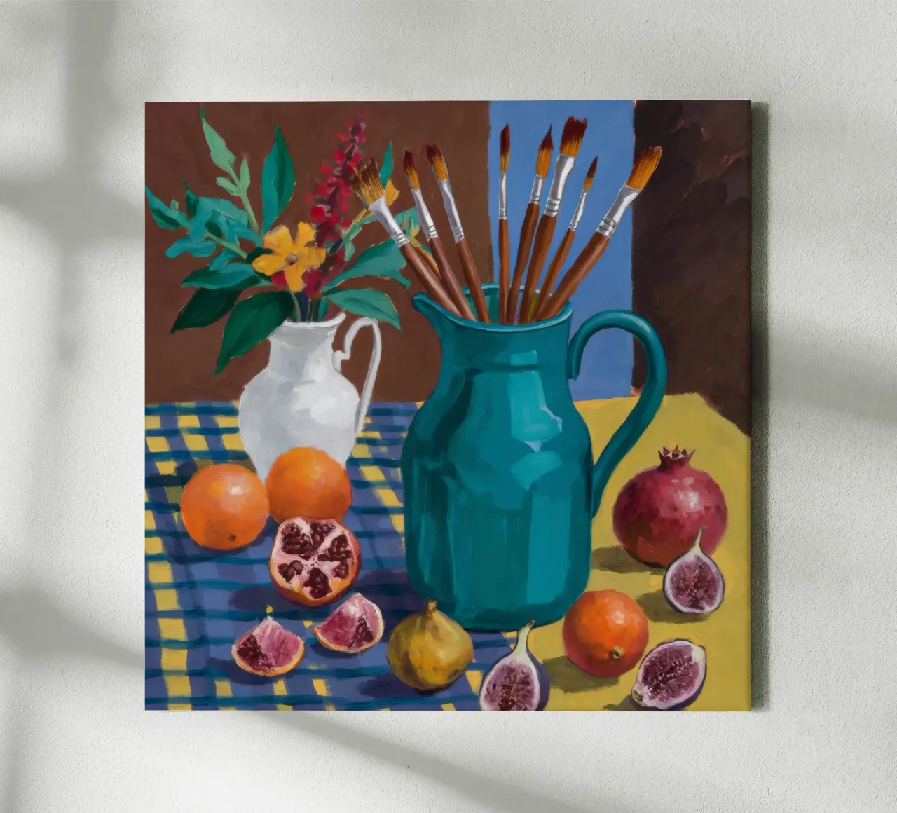 Turquoise Pitcher Creation canvas with Floater frame by Fable Tempa