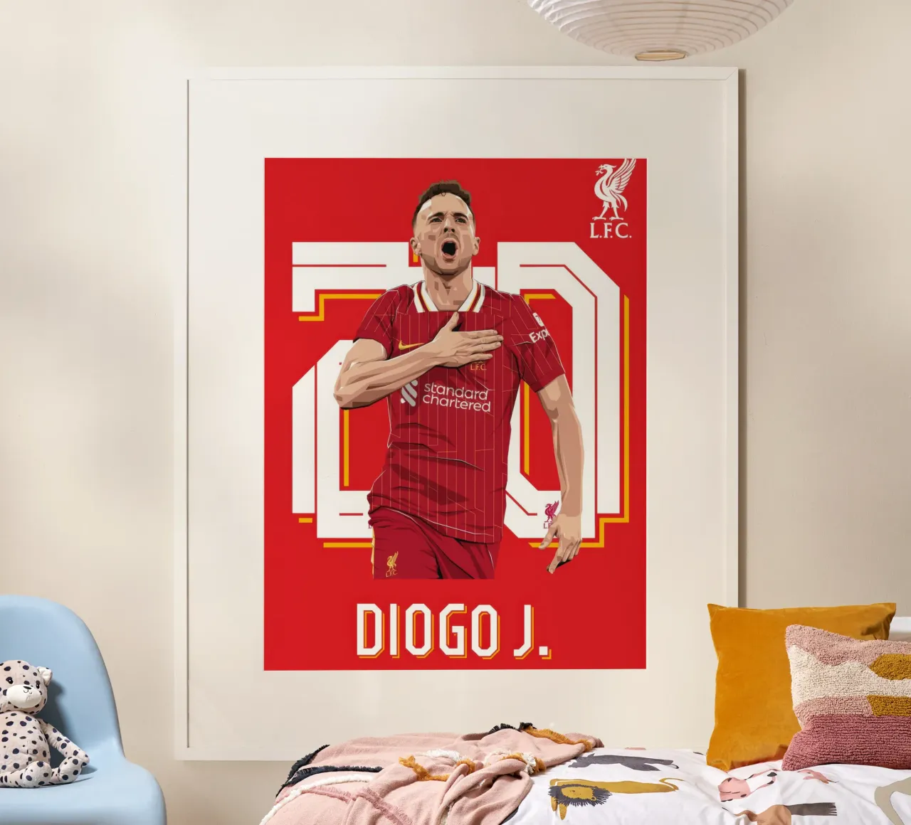 Diogo Jota on selebration poster with wooden frame by nice sport