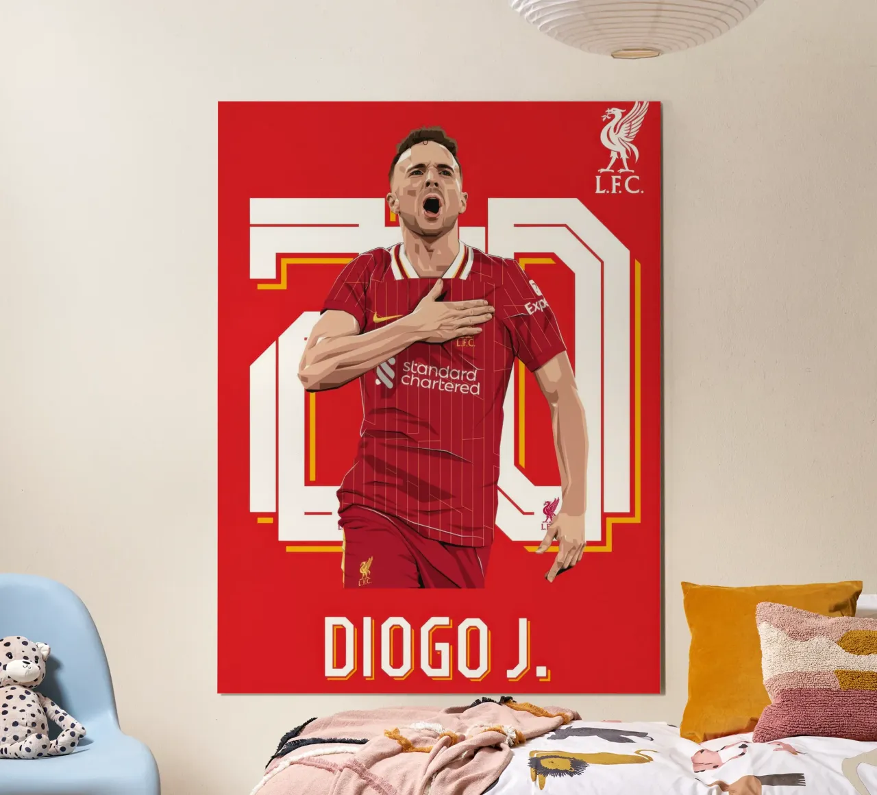 Diogo Jota on selebration poster with wooden frame by nice sport