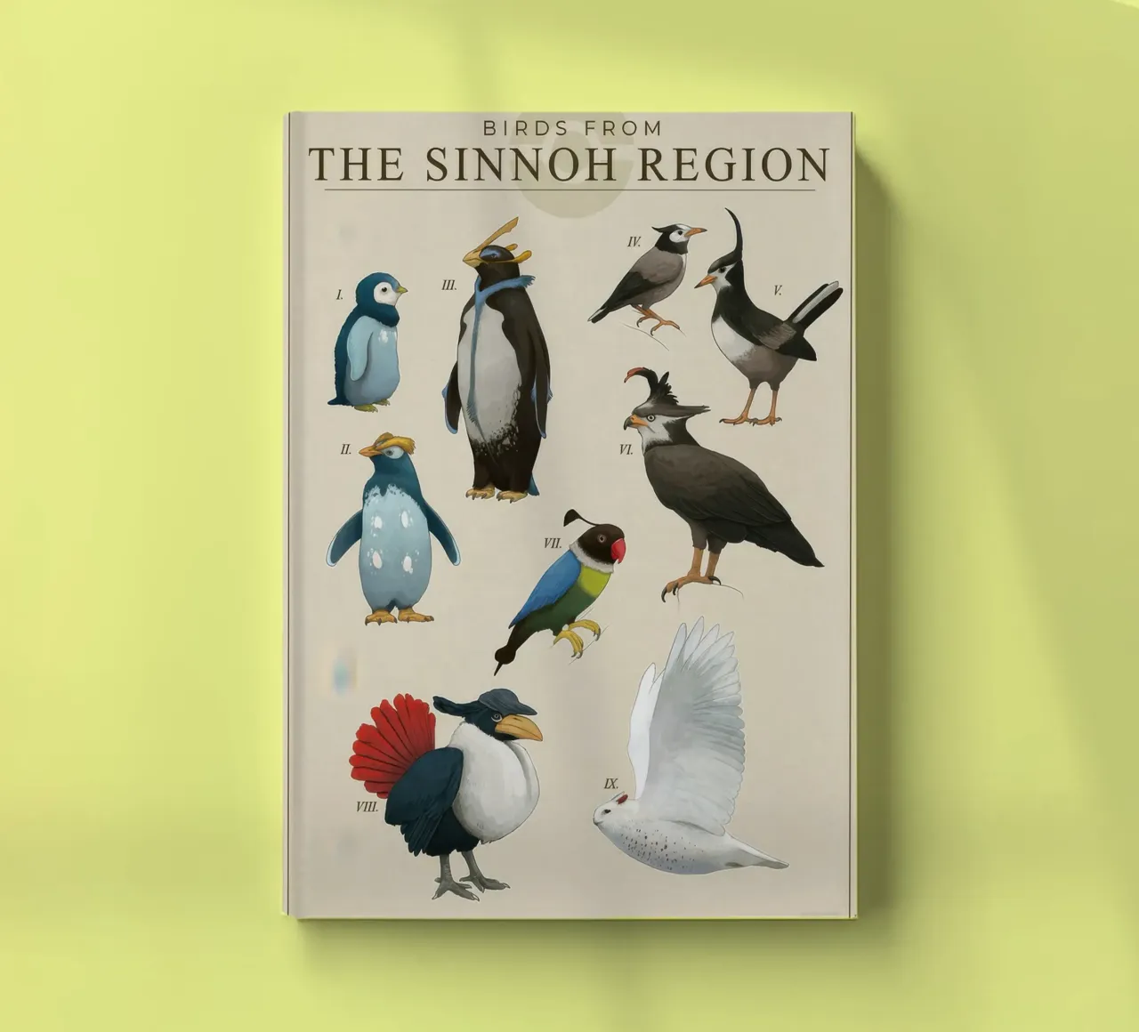 Bird from The Sinnoh Region Poster notebook by Lacerdaprint