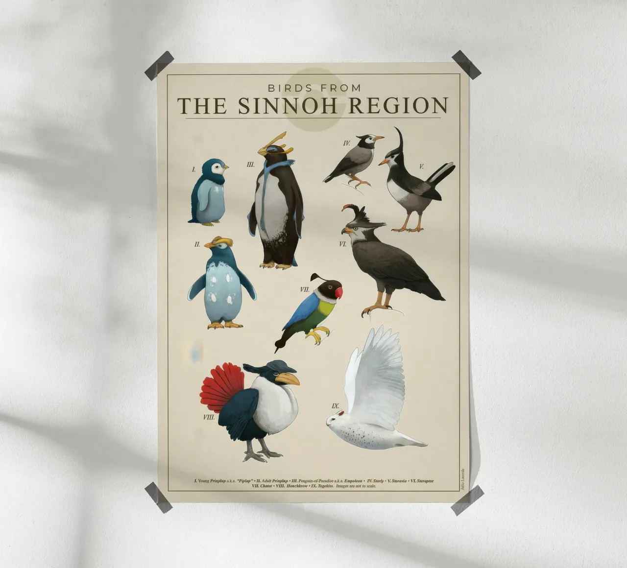 Uccello della regione di Sinnoh Poster poster da Lacerdaprint