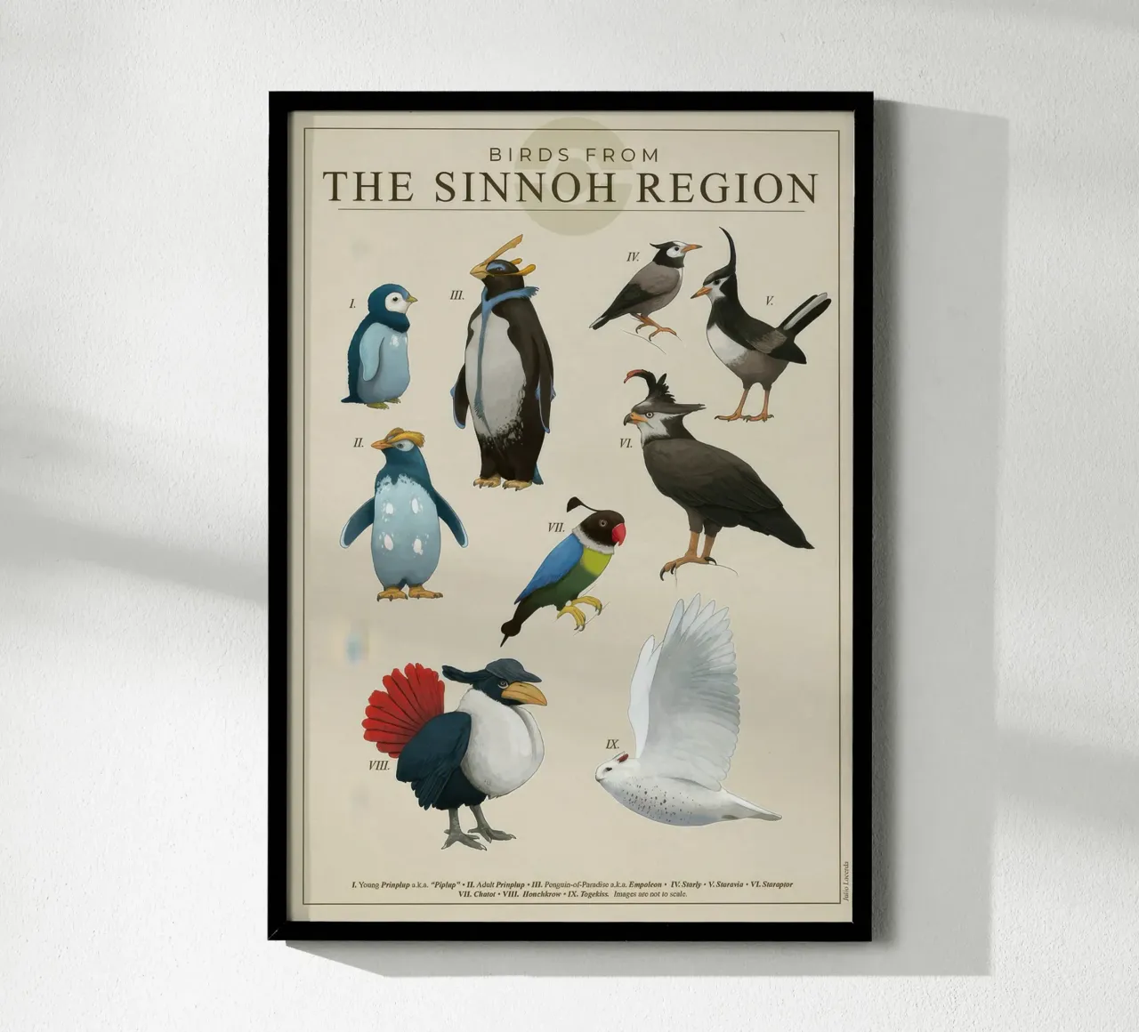Uccello della regione di Sinnoh Poster poster da Lacerdaprint