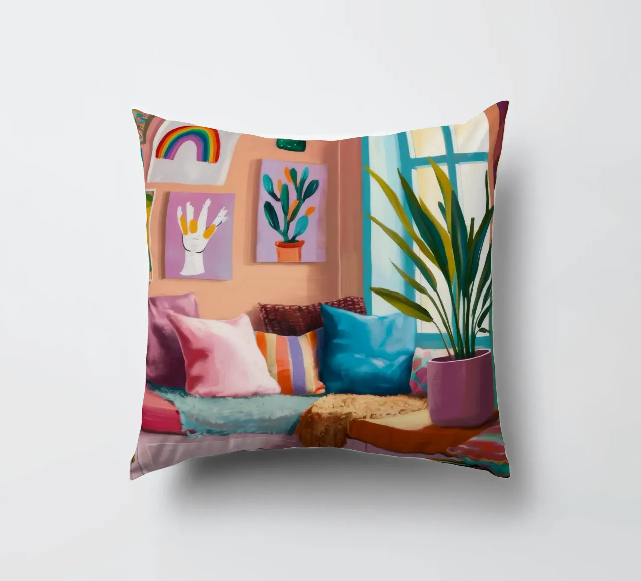 Regenbogen-Leseecke Kissen von Haven Fantasy
