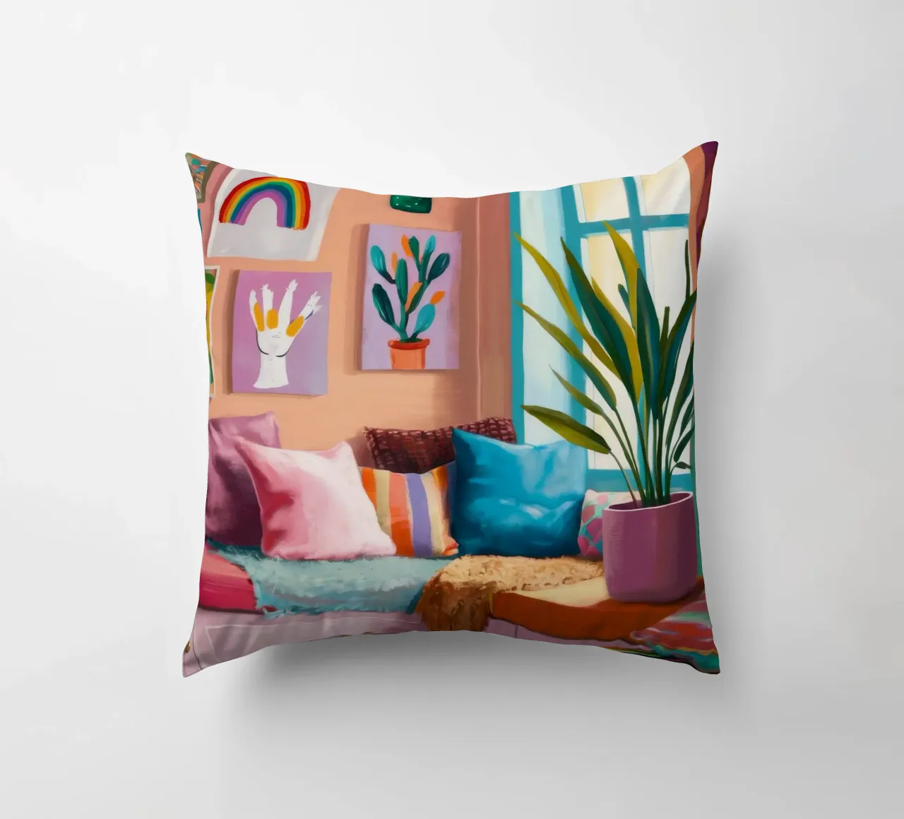 Regenbogen-Leseecke Kissen von Haven Fantasy