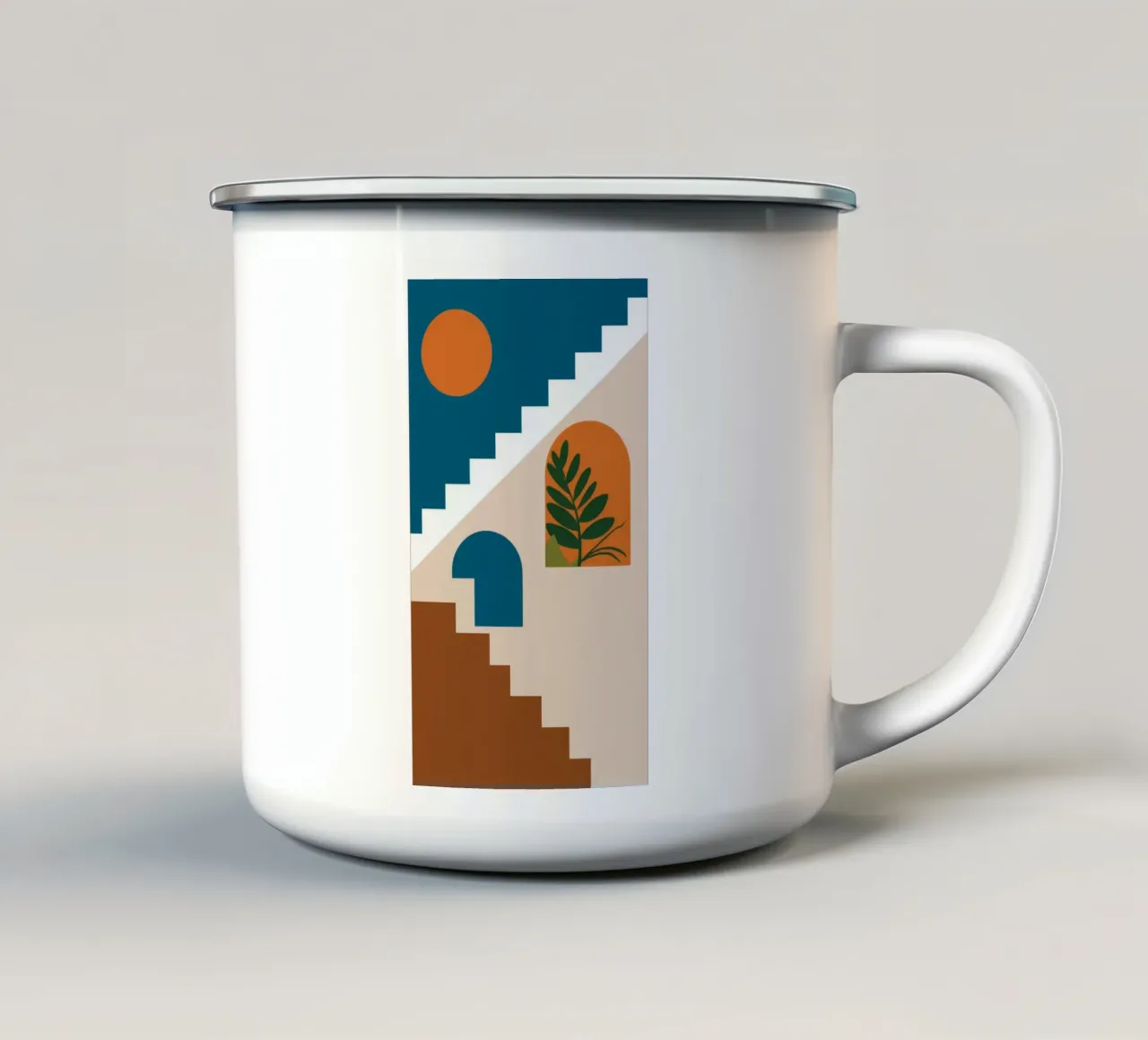 Escalera al sol taza de esmalte de Muse Artworks