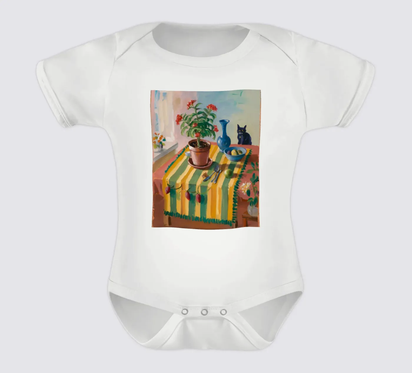 Chat de table rayé body bébé de Fable Tempa