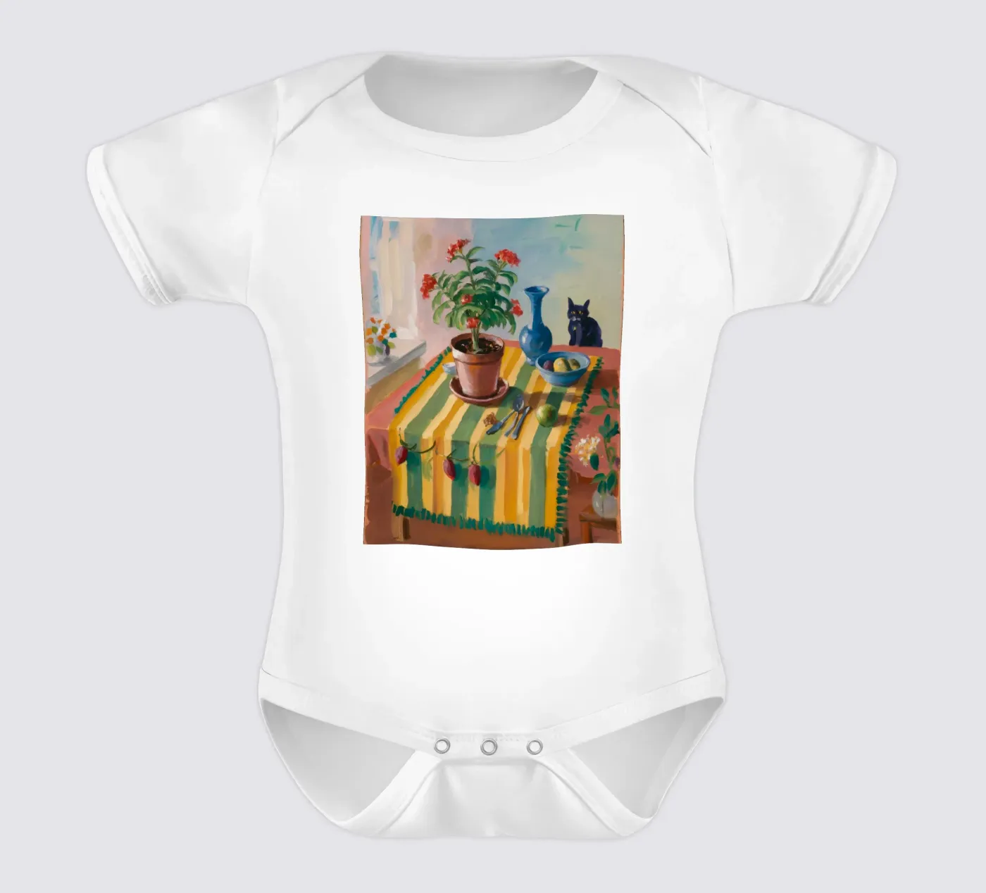 Chat de table rayé body bébé de Fable Tempa